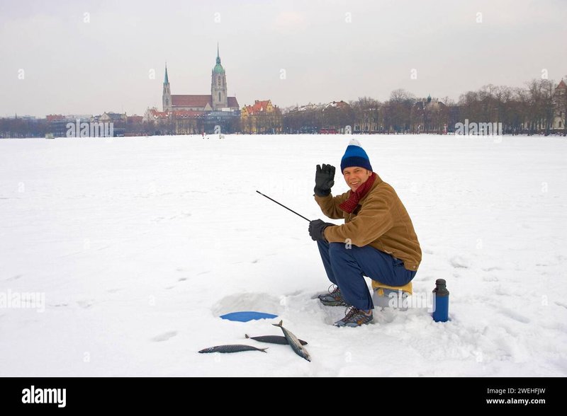 Ice fishing game in Germany